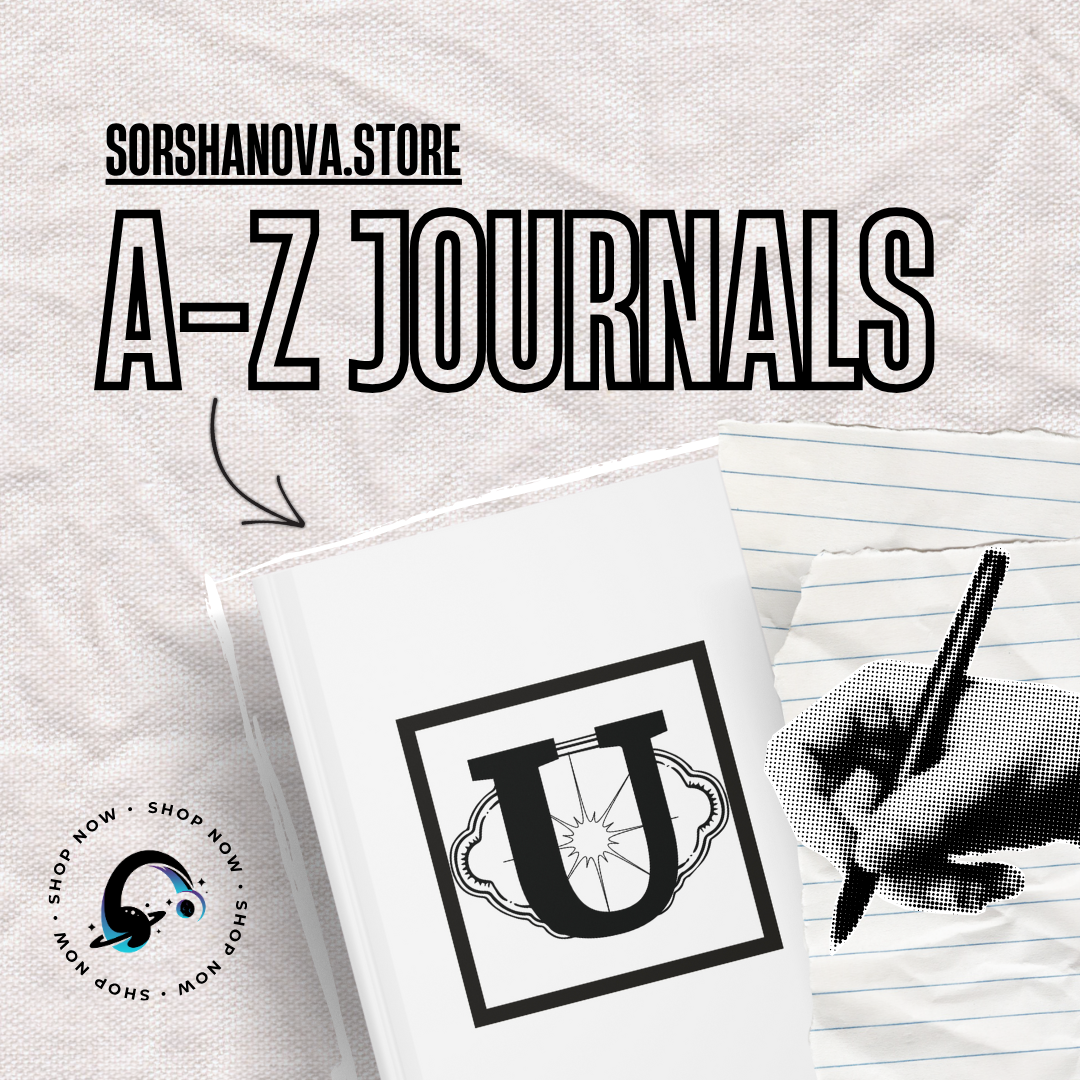 Letter U Minimalist Design - SorshaNova - Hardcover Blank-Lined Journal Matte
