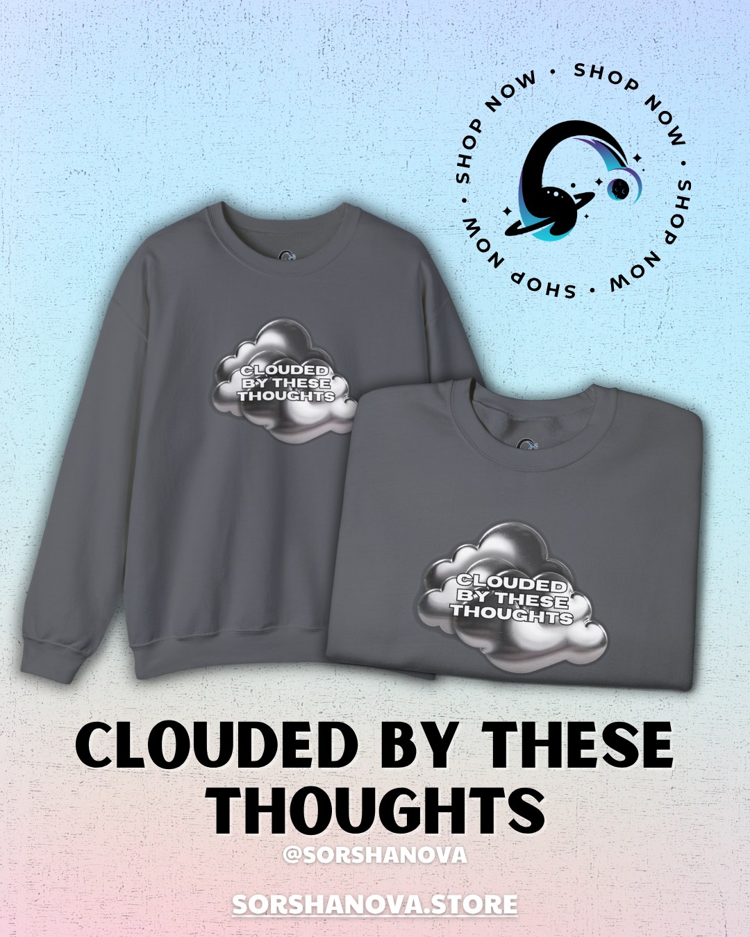 Clouded By These Thoughts - SorshaNova  - Unisex Heavy Blend™ Crewneck Sweatshirt