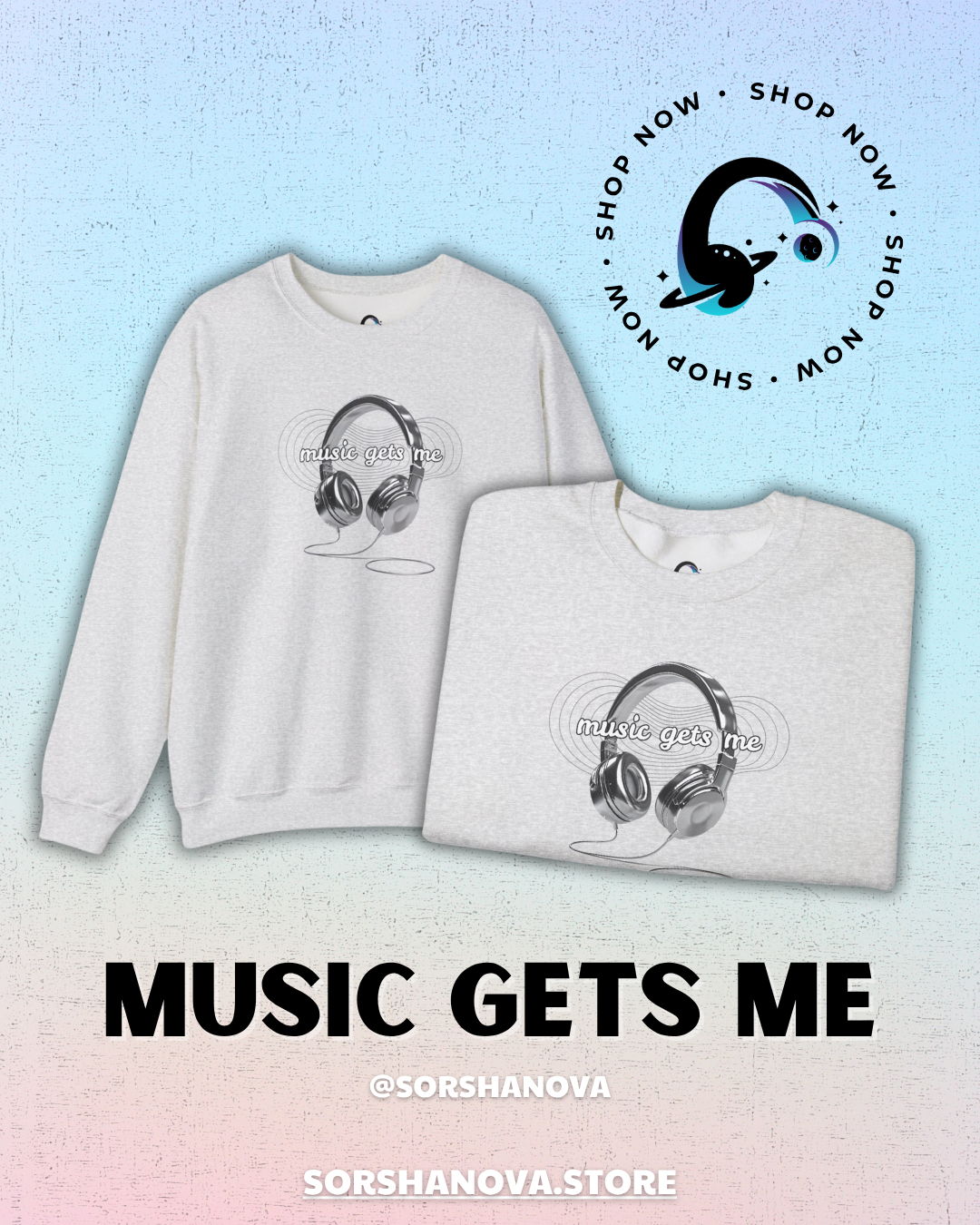 Music Gets Me - SorshaNova - Unisex Heavy Blend™ Crewneck Sweatshirt